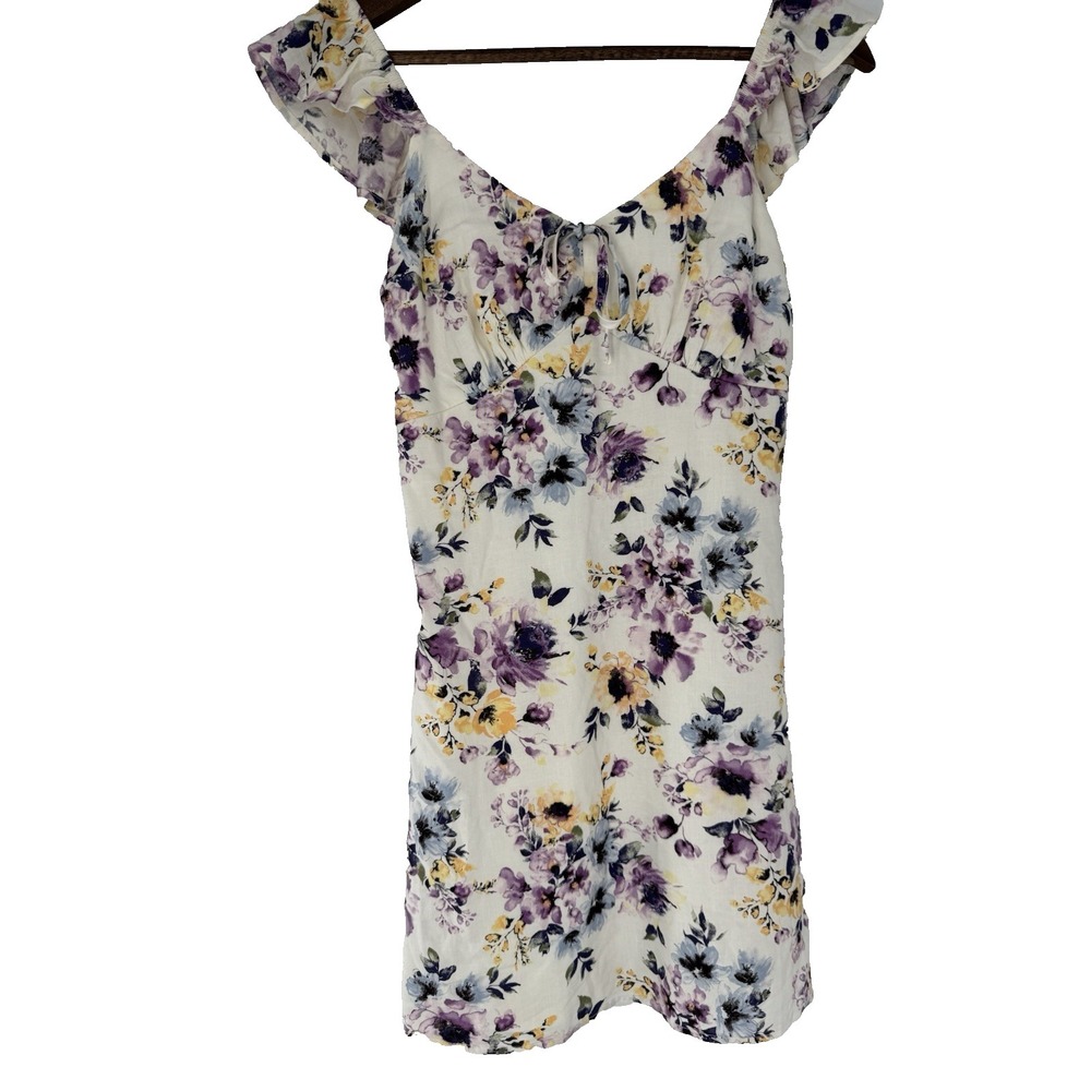 Live to be spoiled floral dress‎ milkmaid cottagecore fairy spring babydoll tie
